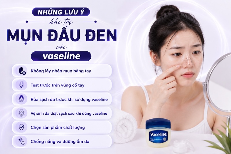cách trị mụn đầu đen bằng vaseline