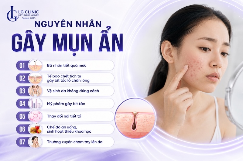 nguyên nhân gây mụn ẩn