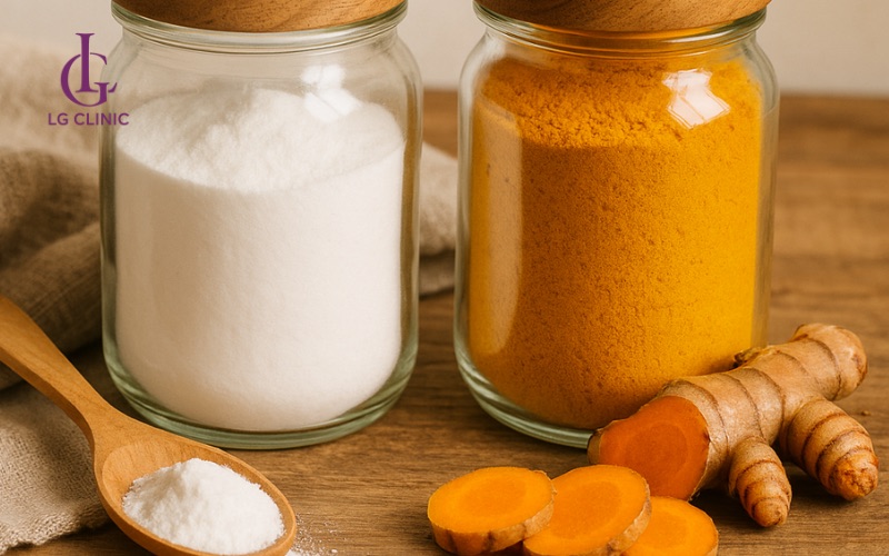 baking soda và bột nghệ