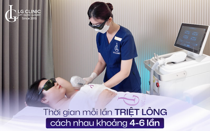 thời gian triệt lông cách nhau 4-6 tuần