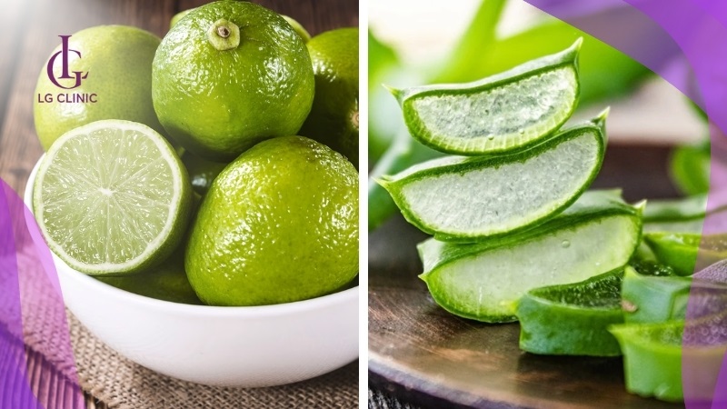 Hỗn hợp chanh tươi và nha đam làm trắng da cực nhanh