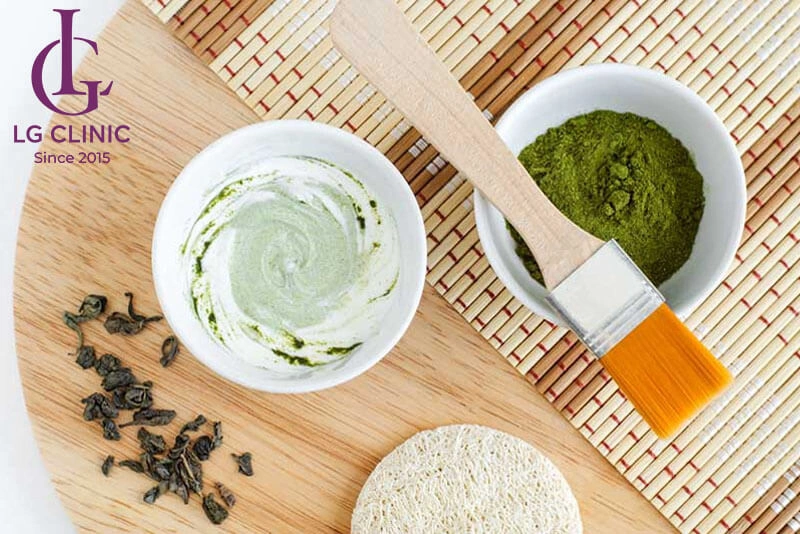 Bột trà xanh và sữa chua