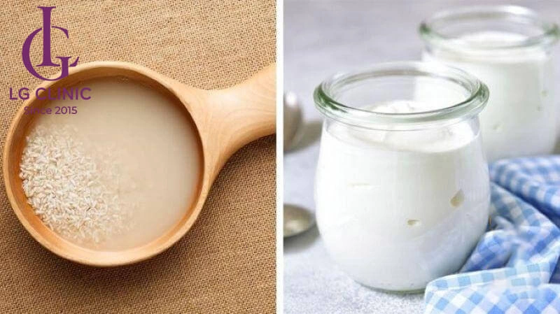Nước vo gạo và sữa chua