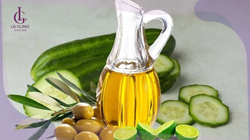 cách làm trắng da toàn thân bằng dưa chuột và dầu oliu