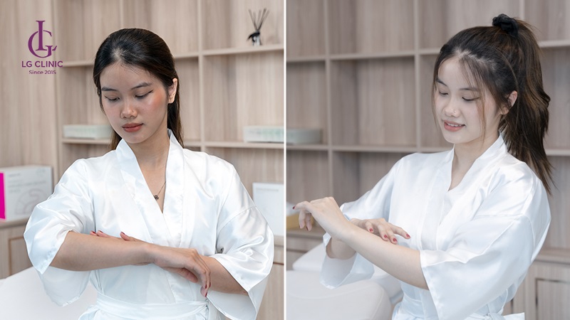 Hình ảnh khách hàng sau khi tắm trắng tại LG Clinic