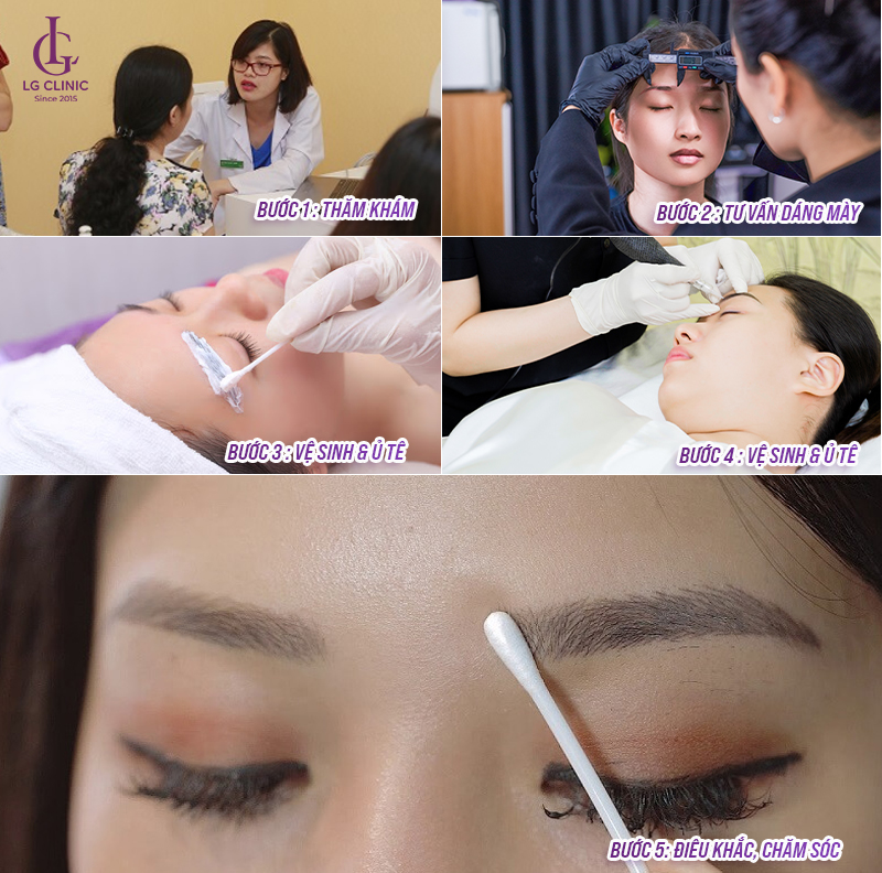 Quy trình thực hiện phun chân hiệu ứng bút chì cho chân mày