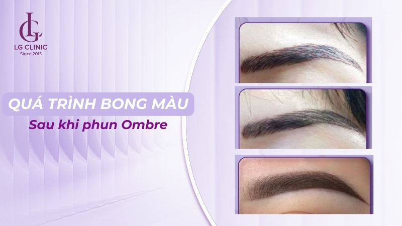 Quá trình bong chân mày sau phun Ombre