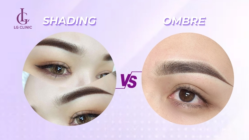 So sánh phun mày Ombre và Shading