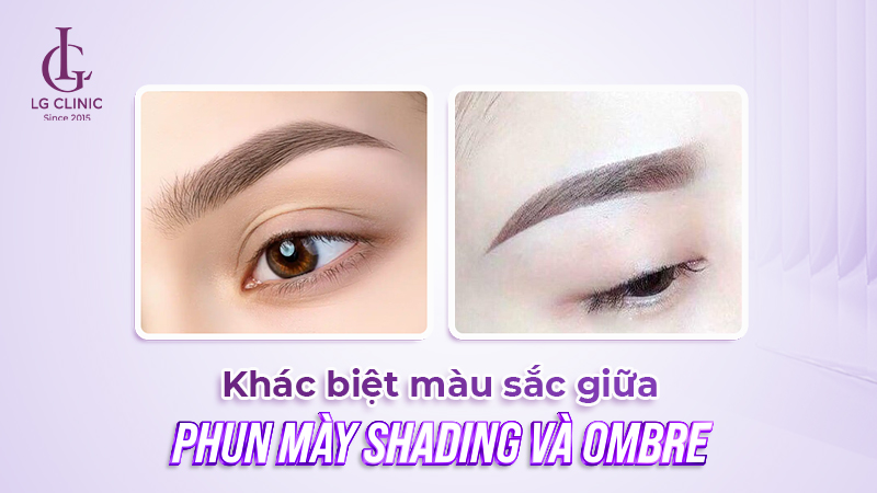 Phân biệt phun mày Shading và Ombre