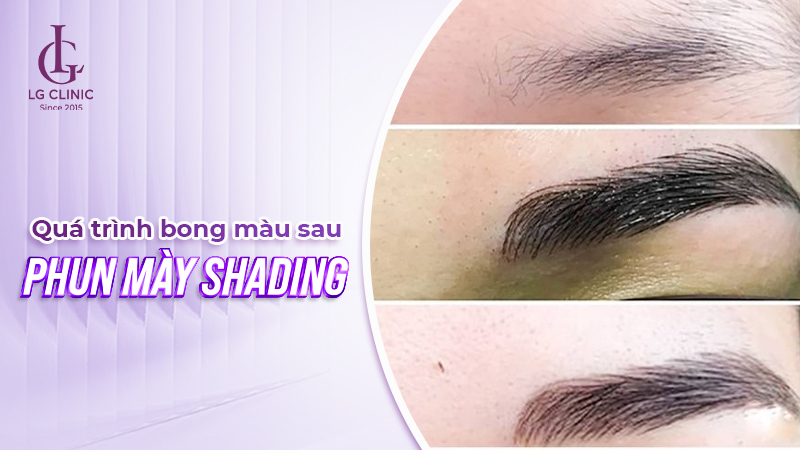 Quá trình bong màu sau phun mày Shading