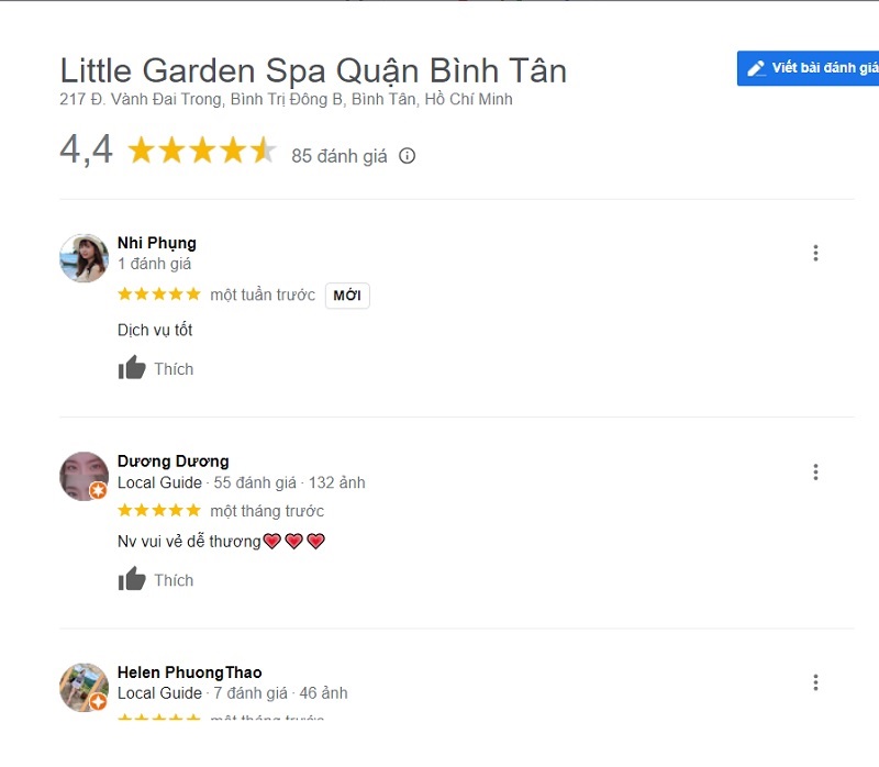 review maps little garden spa bình tân