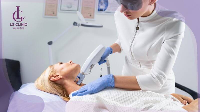 Laser vùng cổ làm đều màu da