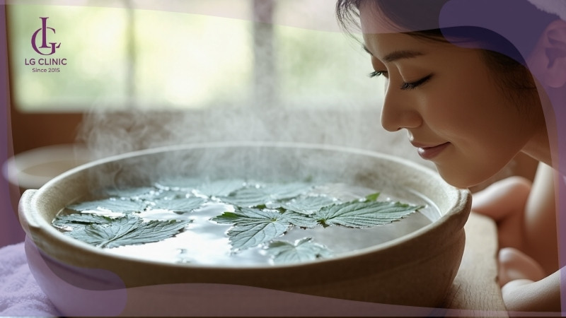 cách tắm trắng da bằng lá tía tô