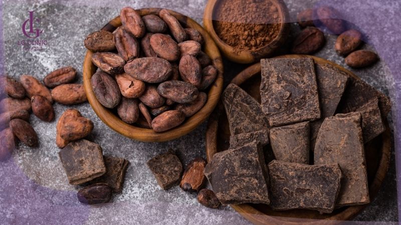 ca cao và socola đen để làm trắng da