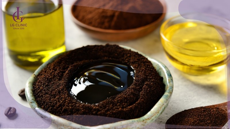 cách dùng bã cà phê và dầu oliu để tắm trắng