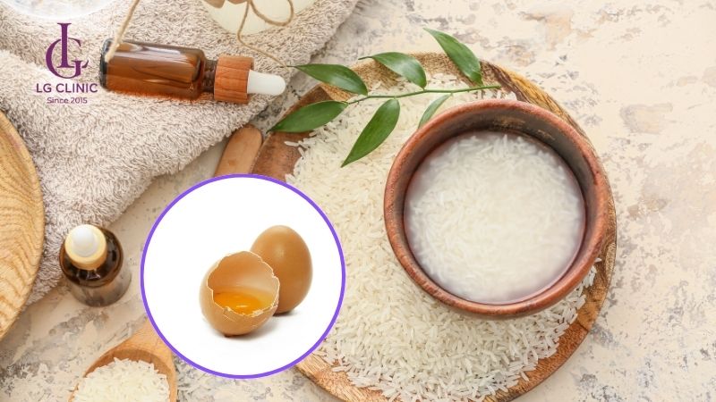 Nước vo gạo và trứng gà