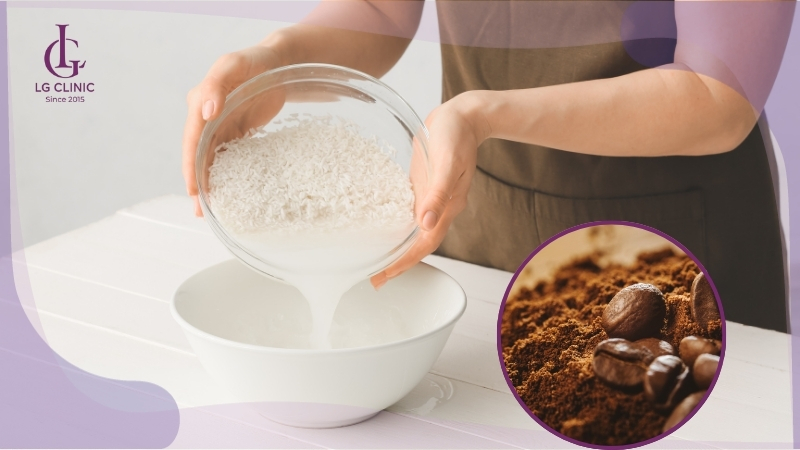cách làm trắng da bằng nước vo gạo và bã cà phê
