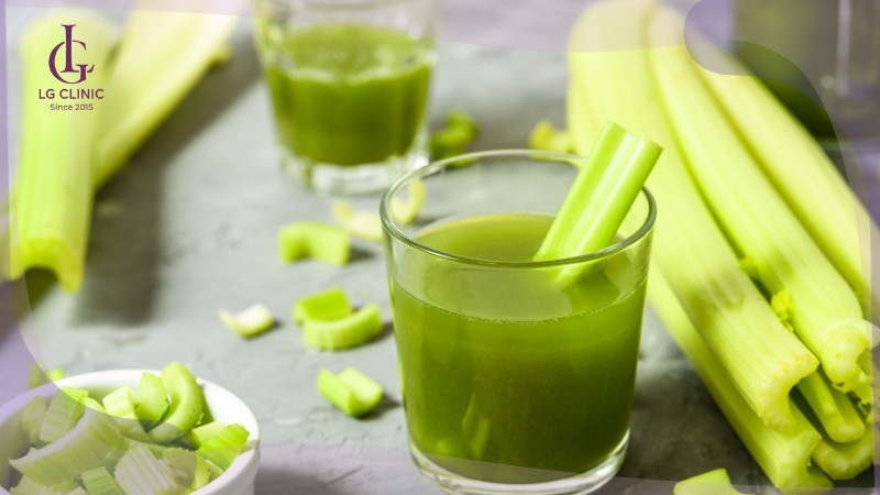 làm trắng da bằng nước ép cần tây