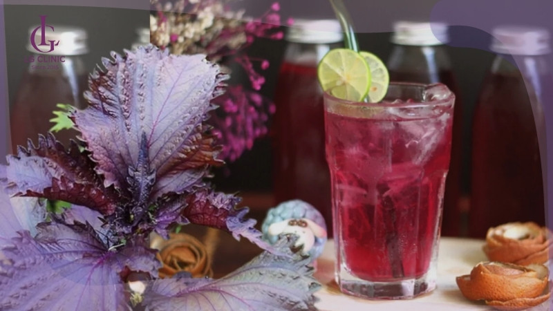 nước ép lá tía tô giúp làm trắng da