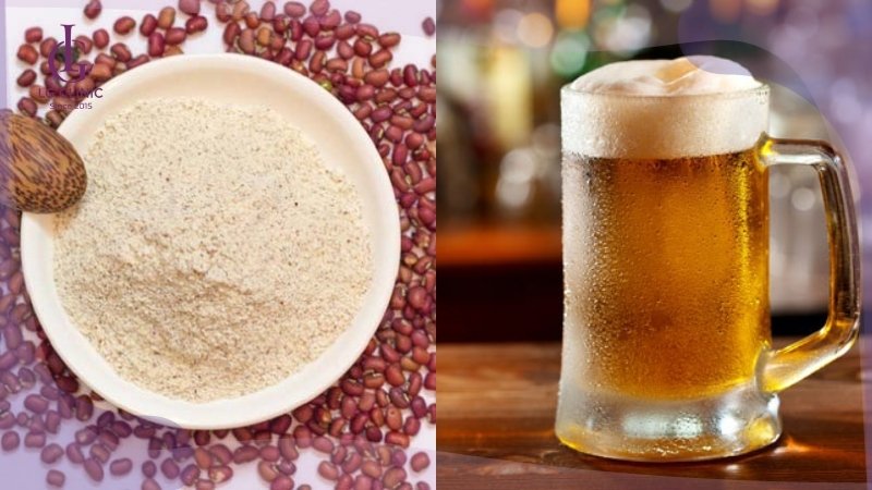tắm trắng bằng bột đậu đỏ và bia