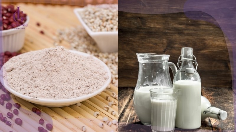 tắm trắng bằng bột đậu đỏ và sữa tươi không đường