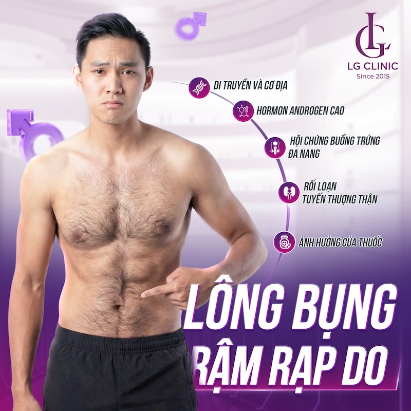 lông bụng nhiều