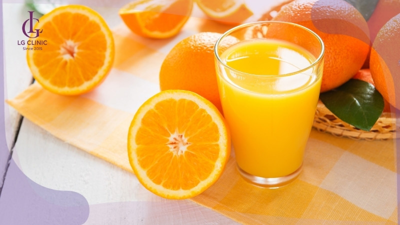uống nước cam làm trắng da