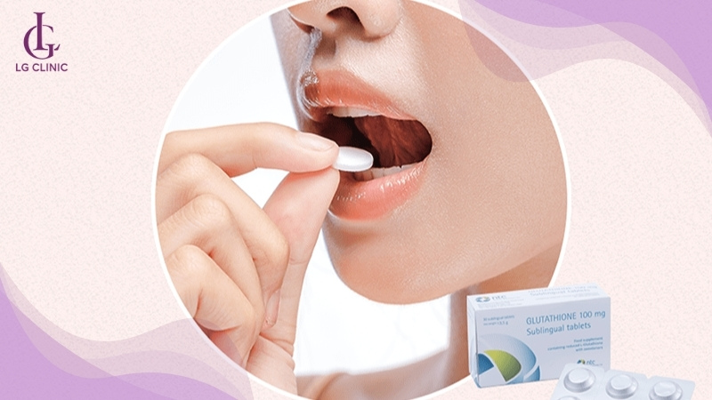 Viên ngậm trắng da chứa Glutathione
