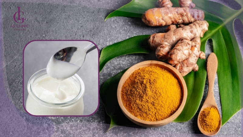 Cách làm trắng da mặt tự nhiên không bắt nắng bằng bột nghệ và sữa chua