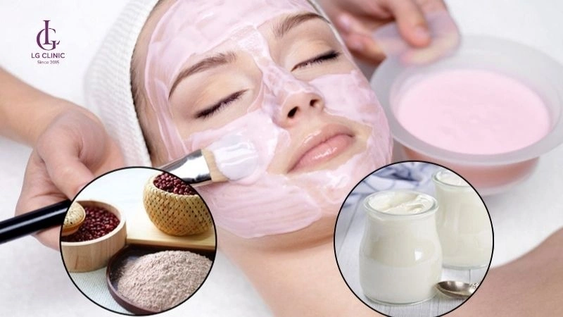 Bột đậu đỏ và sữa chua