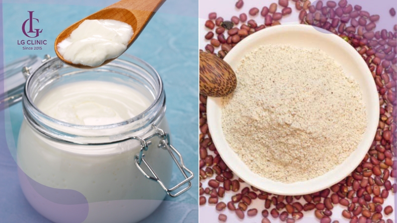 cách làm trắng da mặt tự nhiên không bắt nắng bằng sữa chua và bột đậu đỏ