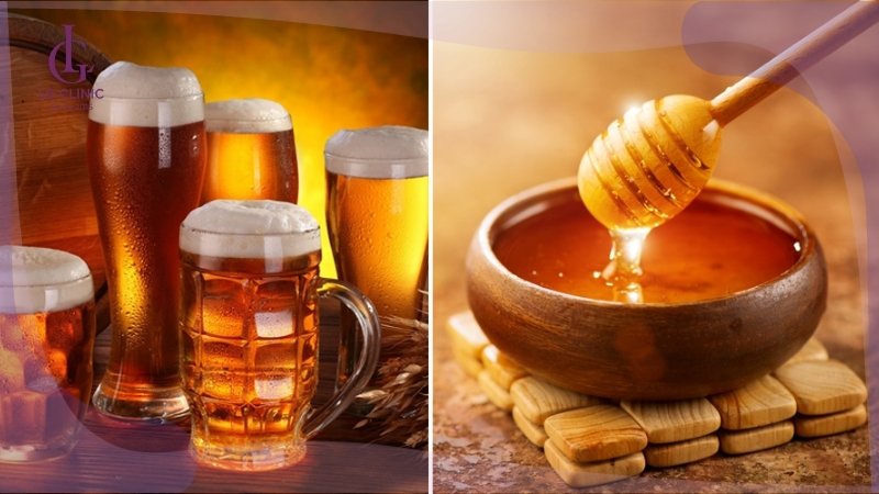 tắm trắng bằng bia và mật ong