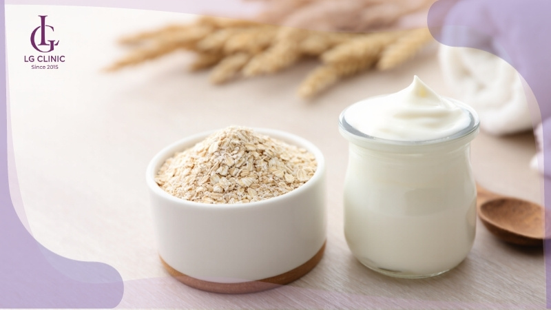 tắm trắng body tại nhà bằng bột yến mạch và sữa chua không đường