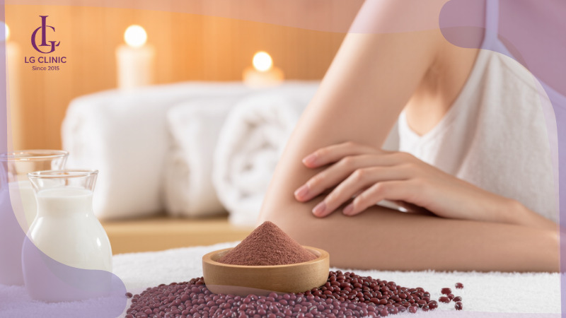 tắm trắng body tại nhà với bột đậu đỏ và sữa tươi không đường