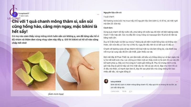 Review cách trị thâm mông bằng chanh
