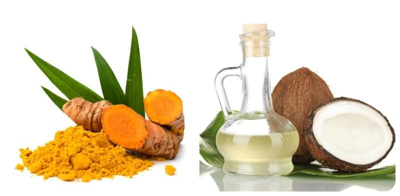 Bột nghệ và dầu dừa