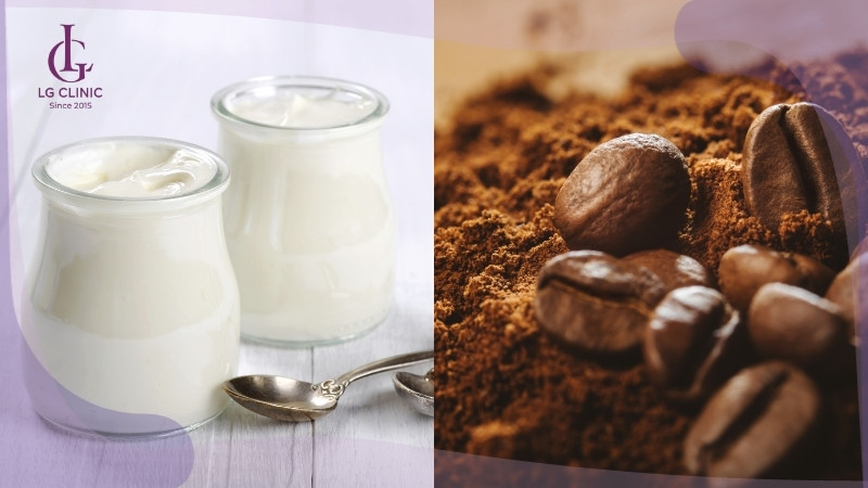 cách làm da trắng bằng sữa chua và bã cà phê