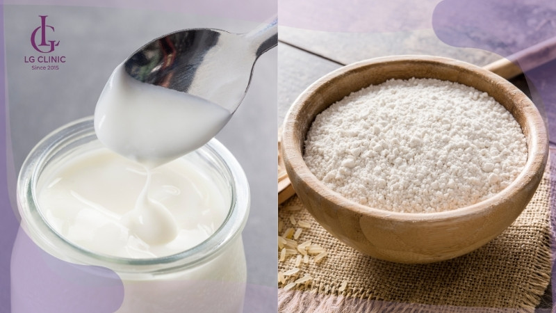 cách làm da trắng bằng sữa chua và bột cám gạo