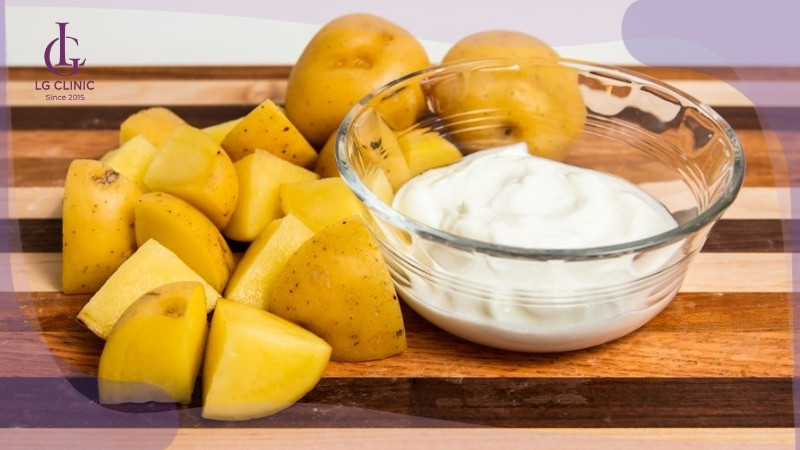 cách làm da trắng bằng sữa chua và khoai tây