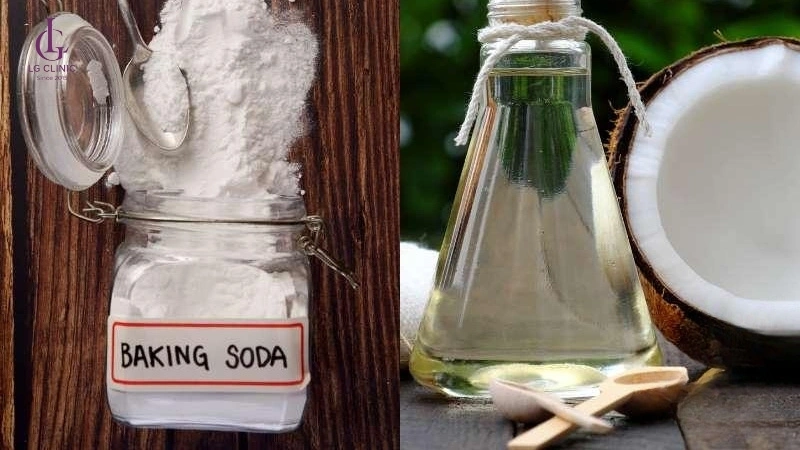 baking soda và dầu dừa