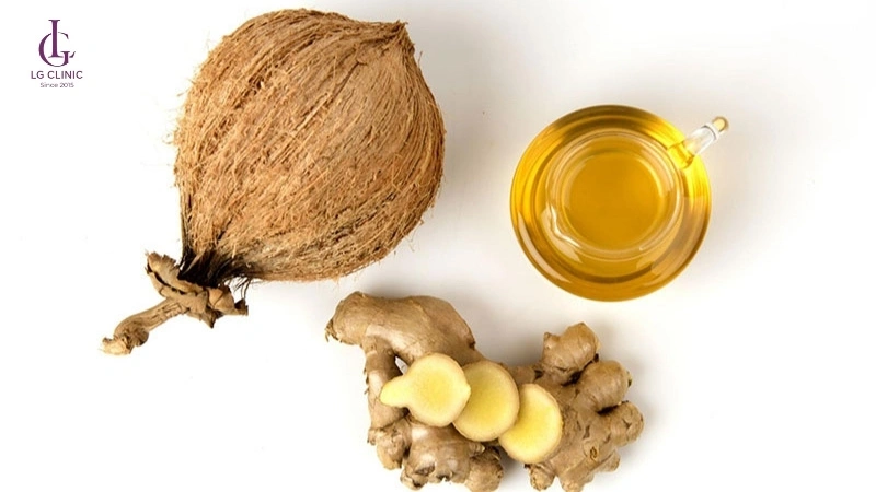 dầu dừa và gừng