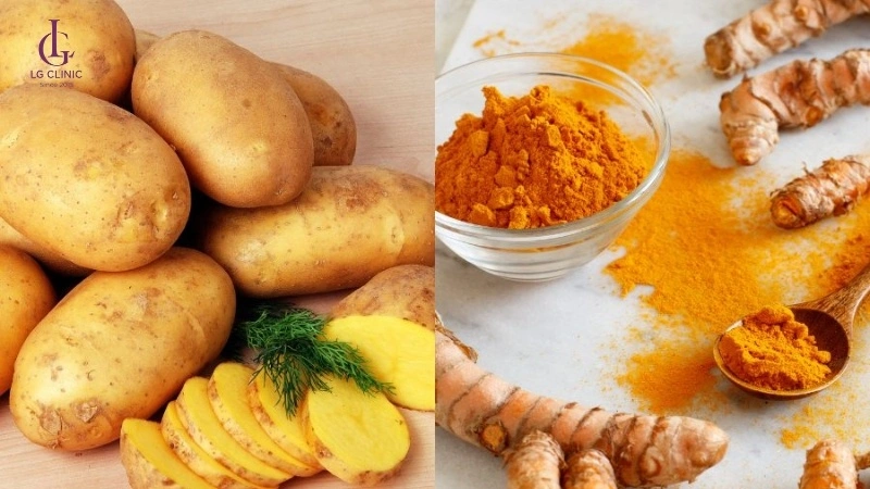 khoai tây và bột nghệ