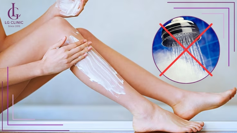 Không tắm nước nóng sau khi sử dụng kem tẩy lông