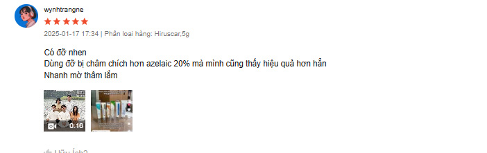 Hiệu quả trị thâm mụn của Hiruscar Post Acne
