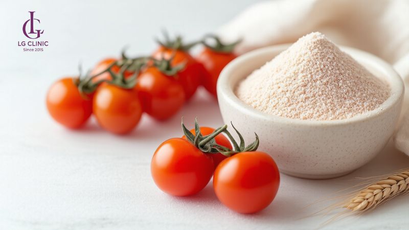 sử dụng cà chua và bột mì làm lông chân mọc thưa và nhạt màu