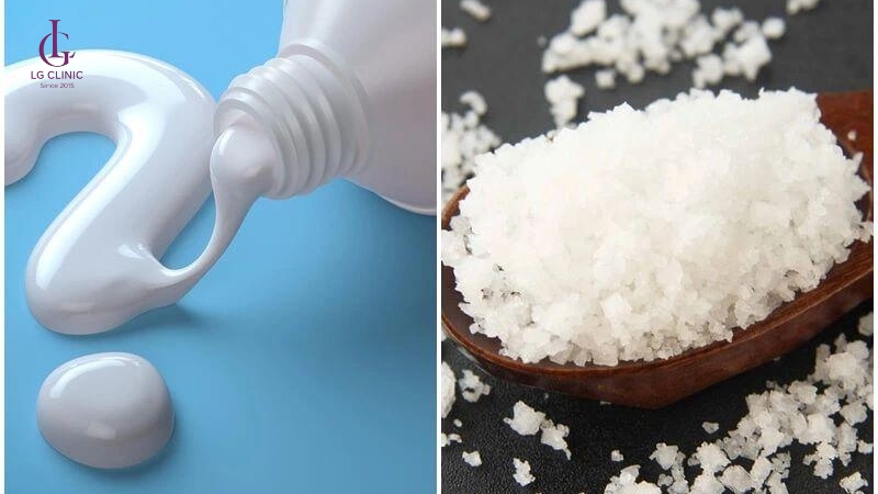 tẩy lông chân không mọc lại bằng kem đánh răng và muối