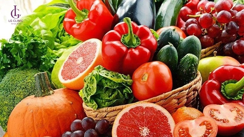 ăn rau quả tươi để hồi phục da