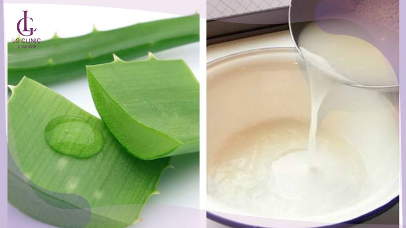 cách làm nha đam đắp mặt trắng da với nước vo gạo