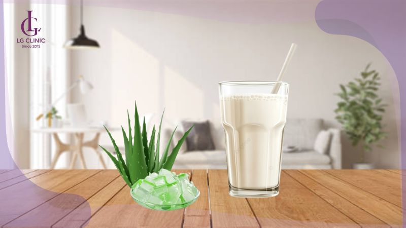 cách làm nha đam đắp mặt trắng da với sữa tươi