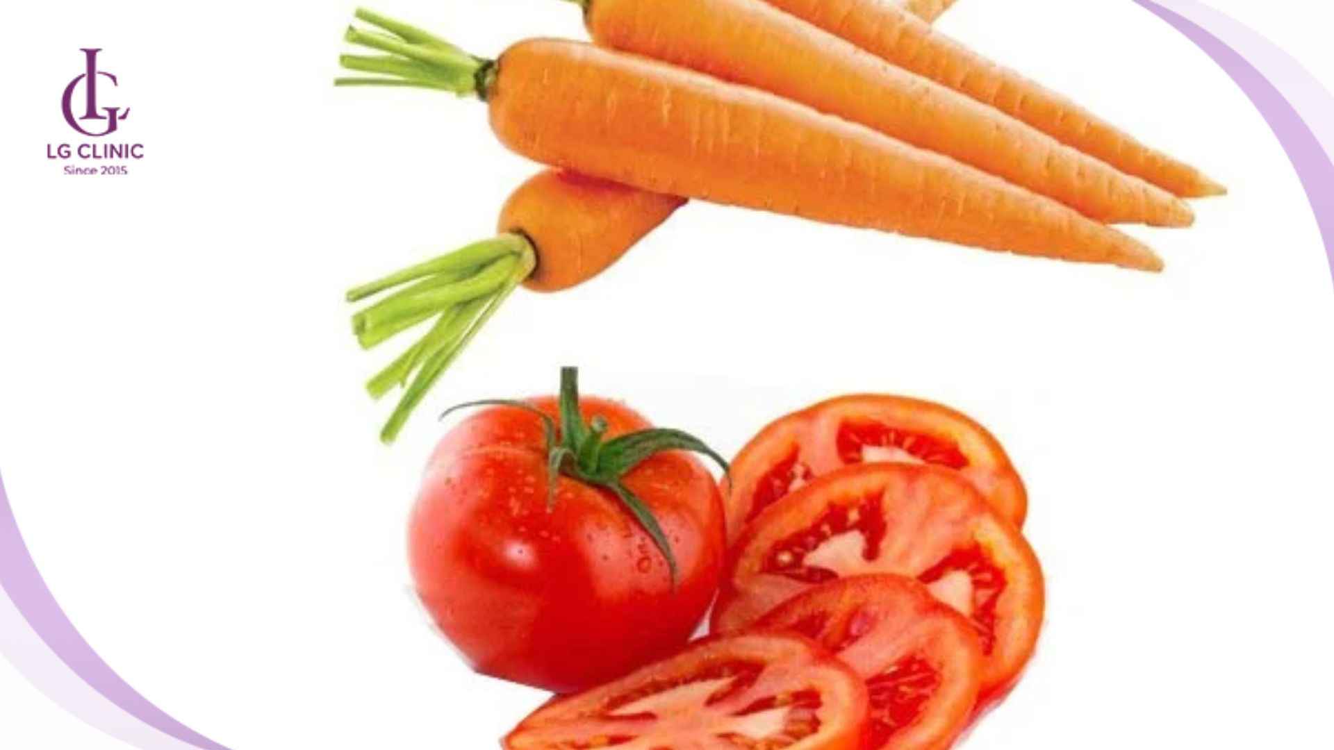 Sự kết hợp giữa cà chua và cà rốt giúp da đều màu, khỏe mạnh